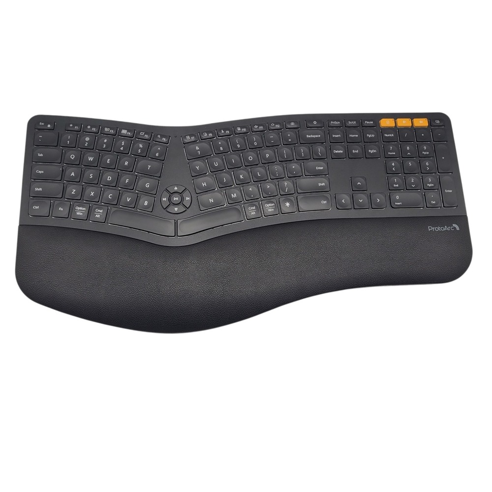 ProtoArc EK01 Plus Ergonomic Split Bluetooth Keyboard USB Wireless Backlit Black